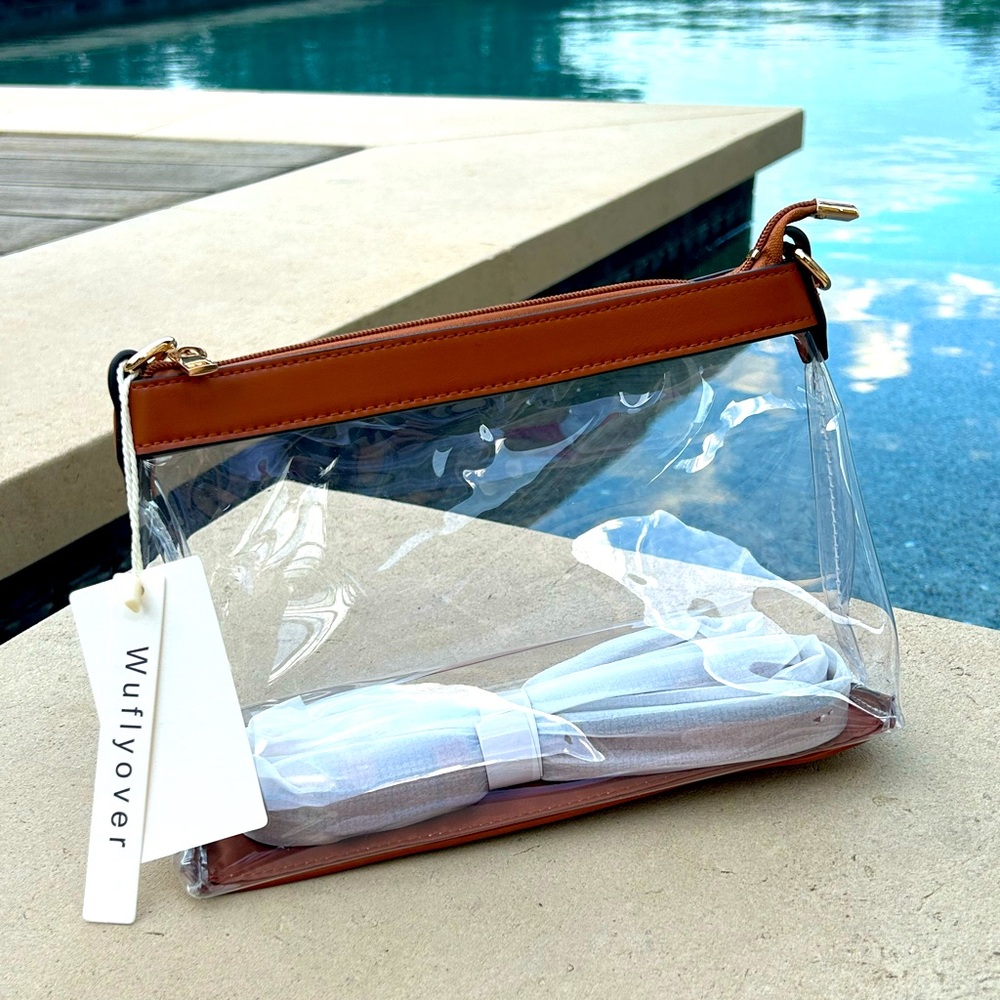 Wurflyover Clear and Brown Transparent Bag Brand New with Tags- set of 2
